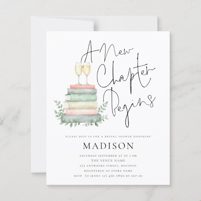 Budget Ein neues Kapitel Bücher Bubbly Brautparty (Vorderseite)