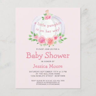 Budget Eine kleine Pumpkin Baby Dusche Einladung