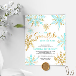 BUDGET Eine kleine Snowflake Baby Dusche Einladung