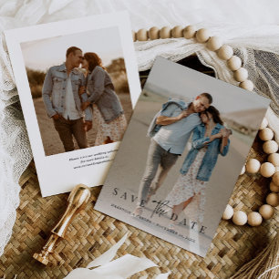 Budget Einfach modern Minimalistisch zwei Foto Save The Date