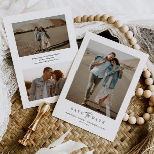 Budget Einfach modern Minimalistisches Drei-Foto Save The Date