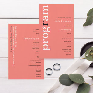 BUDGET Einfache Korallen Rose Pink Text Hochzeitsp