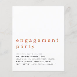 Budget Einfache Terracotta Engagement Party einlad