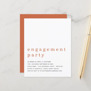 Budget Einfache Terracotta Engagement Party einlad