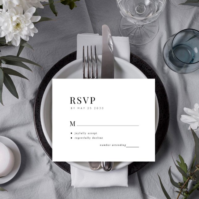 Budget einfache Typografie minimale Hochzeit RSVP  (Von Creator hochgeladen)
