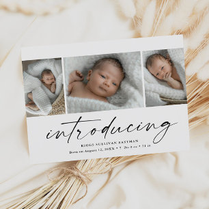 Budget Einführungs-Baby-3-Foto-Dankeschön-Karte
