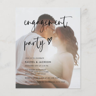 Budget-Einladung zur modernen Foto-Engagement-Part