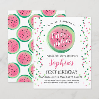 Budget Eins in einem Melon 1. Geburtstag Einladung
