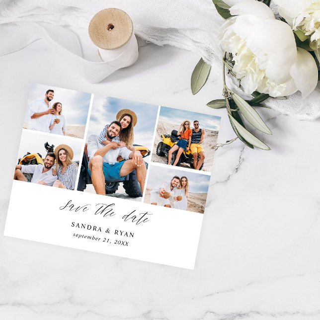 Budget Ele Chic 5 Multi-Foto Save the Date Flyer (Von Creator hochgeladen)