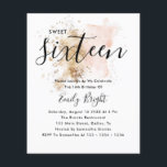 Budget Elegant Blush Pink & Gold Sweet 16 Einladun Flyer<br><div class="desc">Budget Elegant Blush Pink & Gold Sweet 16 Einladender Flyer</div>