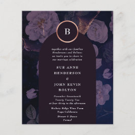 Budget Elegant Boho Blumenstrauß Rose GoldWedding Flyer