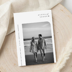 Budget Elegant Boho Foto Wedding Einladungen