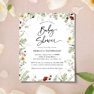 Budget Elegant Boho Kinderdusche Einladung