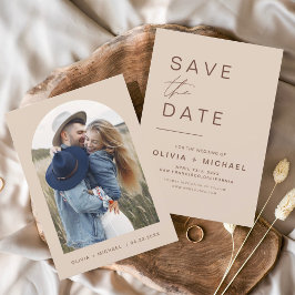 Budget Elegant Boho Save the Date Foto Minimalisti Flyer