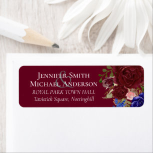 Budget Elegant Burgundy Blue Floral Wedding