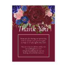 Budget Elegant Burgundy Blue Floral Wedding