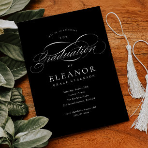 Budget Elegant Calligraphy Graduation Party Einladung