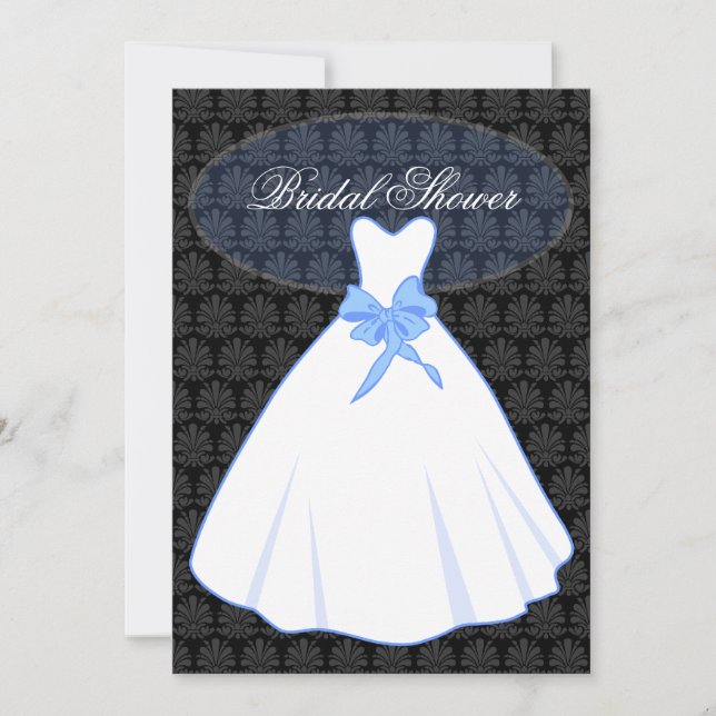 Budget Elegant Damask Brautparty Einladung (Vorderseite)