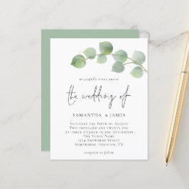 Budget Elegant Eucalyptus Wedding Einladung