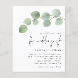 Budget Elegant Eucalyptus Wedding Einladung