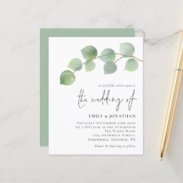 Budget Elegant Eucalyptus Wedding Einladung