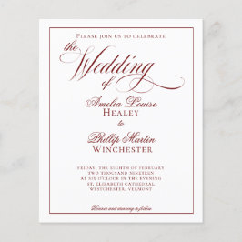 BUDGET Elegant Garnet Red and White Wedding