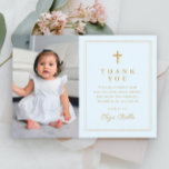 Budget Elegant Gold Cross Foto Taufe Vielen Dank Postkarte<br><div class="desc">Eine liebliche Taufkarte mit einem wunderschönen Rahmen aus goldenen Glitzer und einem kleinen Kreuz mit klassisch editierbarem Tauftext mit Foto. Der Rücken ist eine Postkarte,  die verschickt werden kann. Klicken Sie auf die Schaltfläche Bearbeiten,  um dieses Design mit Ihren Daten und Foto anzupassen.</div>