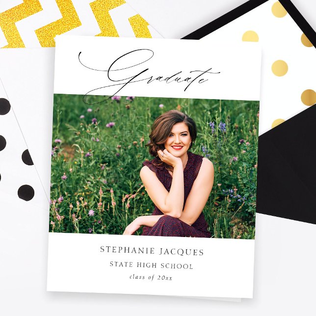 Budget Elegant Graduate Foto Class Announcemen Flyer (Von Creator hochgeladen)