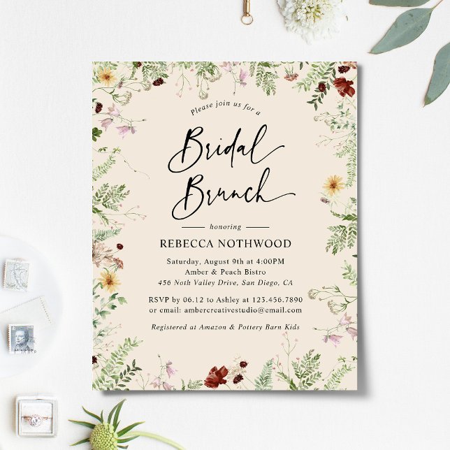 Budget Elegant Rustic Bridal Brunch Einladung (Von Creator hochgeladen)