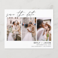 Budget Elegant Save the Date 3 Foto Einladungen