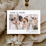 Budget Elegant Save the Date 3 Foto Flyer<br><div class="desc">Budget Modernes und elegantes Landschaftsbild Horizontal Drei (3) Foto Save the Date Hochzeitsmagnet mit handgeschriebener Schrift Typografie. Der Save the Date einladende Magnet beinhaltet Skripttypografie und schick und schlichtes Design,  mit dem Sie Ihre individuelle Verlobung Fotografie hinzufügen können.</div>