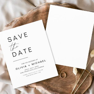 Budget Elegant Save the Date White Black
