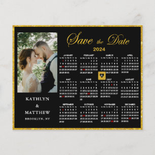 Budget Elegant Script 2024 Kalender Save the Date Flyer