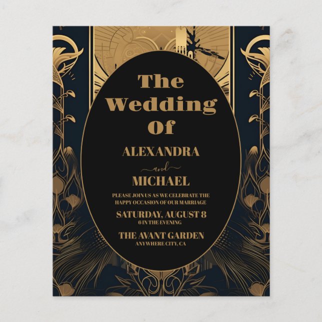 Budget Elegante Art-Déco-Hochzeit (Vorderseite)