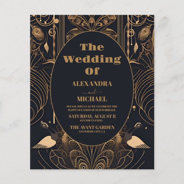 Budget Elegante Art-Déco-Hochzeit (Vorderseite)