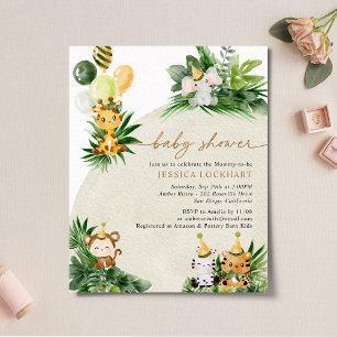 Budget Elegante Baby Animals Baby Shower Einladung