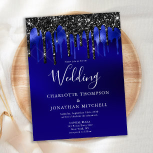 Budget Elegante Black Blue Glitzer Tropfen Hochzei