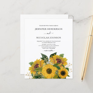 Budget Elegante Blumenblume Einladung zur Hochzeit