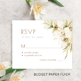 Budget elegante Blumenpampas Hochzeit RSVP Flyer