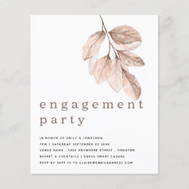 Budget Elegante Blush Leaf Engagement Partei einla