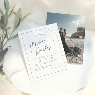 Budget Elegante Bögen & Kalligrafie Foto-Hochzeit