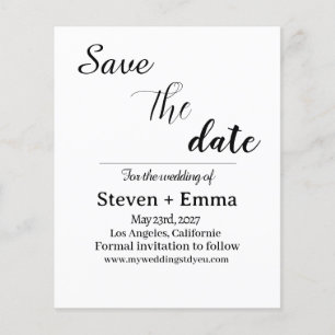 Budget elegante Boho Wedding Save the Date Flyer