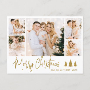 Budget Elegante Collage 5 Foto Weihnachtskarte Feiertagspostkarte
