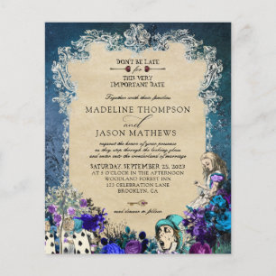 Budget Elegante Dunkle Alice im Wunderland Hochzei