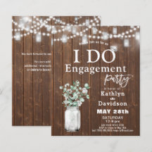 BUDGET Elegante Eukalyptus I DO Party Einladung