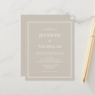 Budget-Elegante formelle taupe-beige Hochzeits-Ein