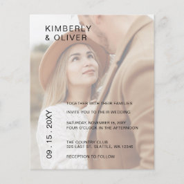 Budget Elegante Foto Overlay Einladung Hochzeit