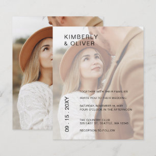 Budget Elegante Foto Overlay Einladung Hochzeit