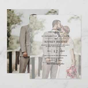 Budget Elegante Foto Overlay Einladung Hochzeit