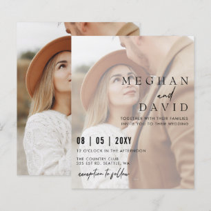 Budget Elegante Foto Overlay Einladung Hochzeit